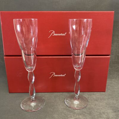 PAIR Baccarat “Stream” Champagne Flutes