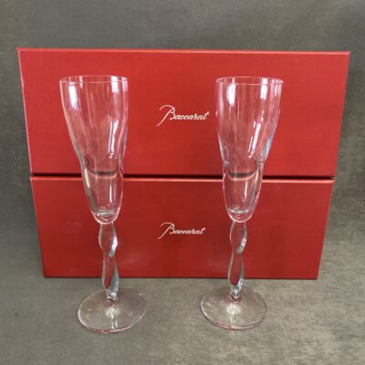 PAIR Baccarat “Stream” Champagne Flutes