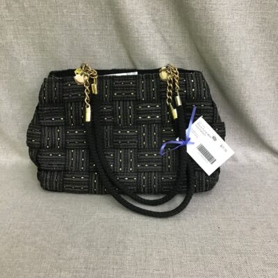 Black Purse With Gold Pattern