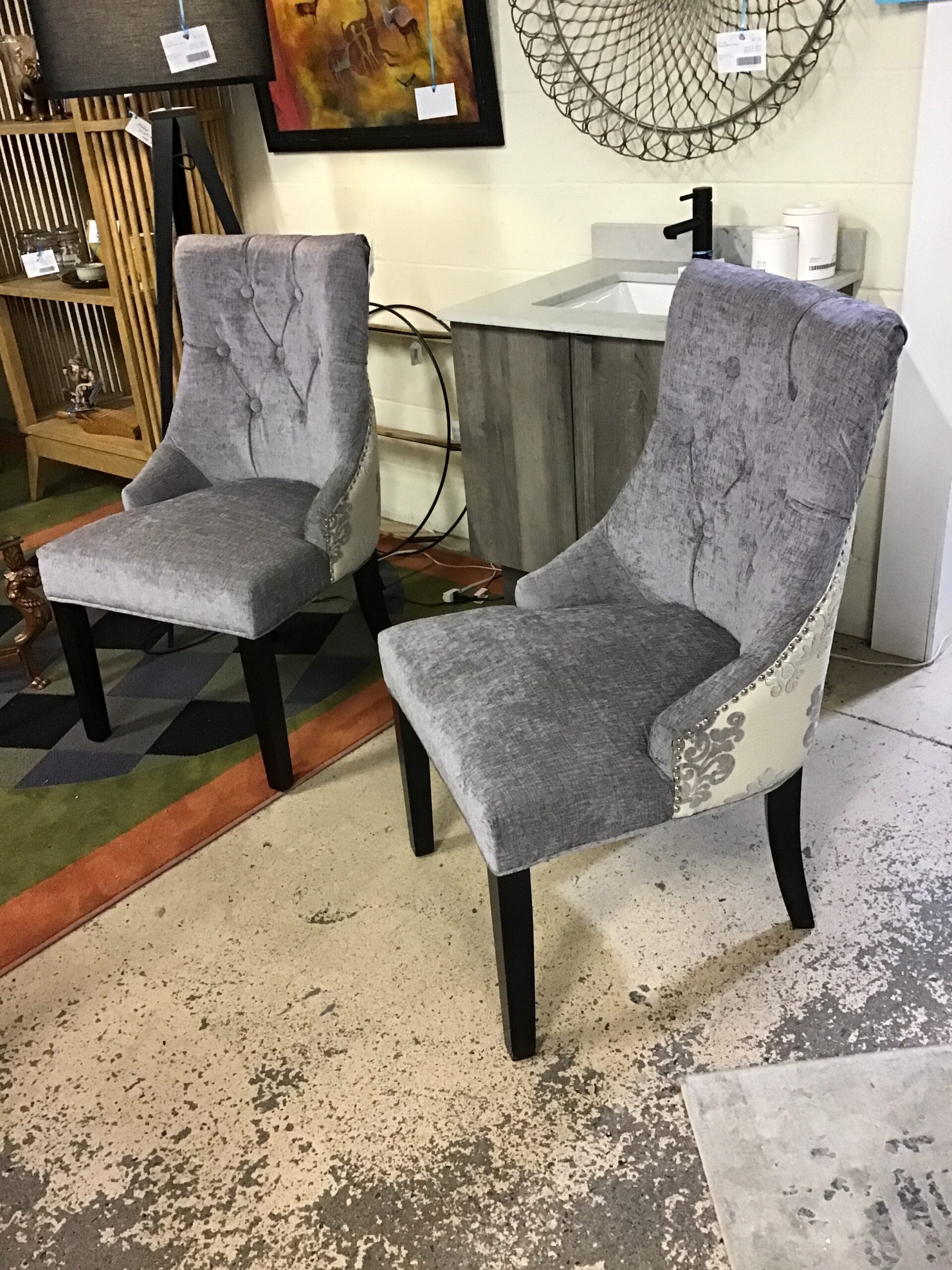 PAIR Dining Chairs – Grey