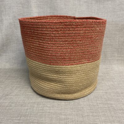 Coil Basket – Red & Tan