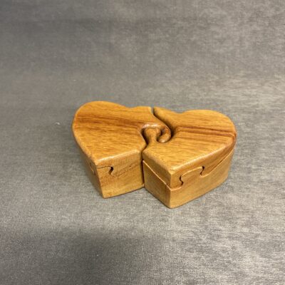 Wood Puzzle Box – Twin Hearts