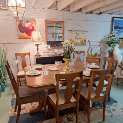Double Pedestal Solid Oak Dining Table