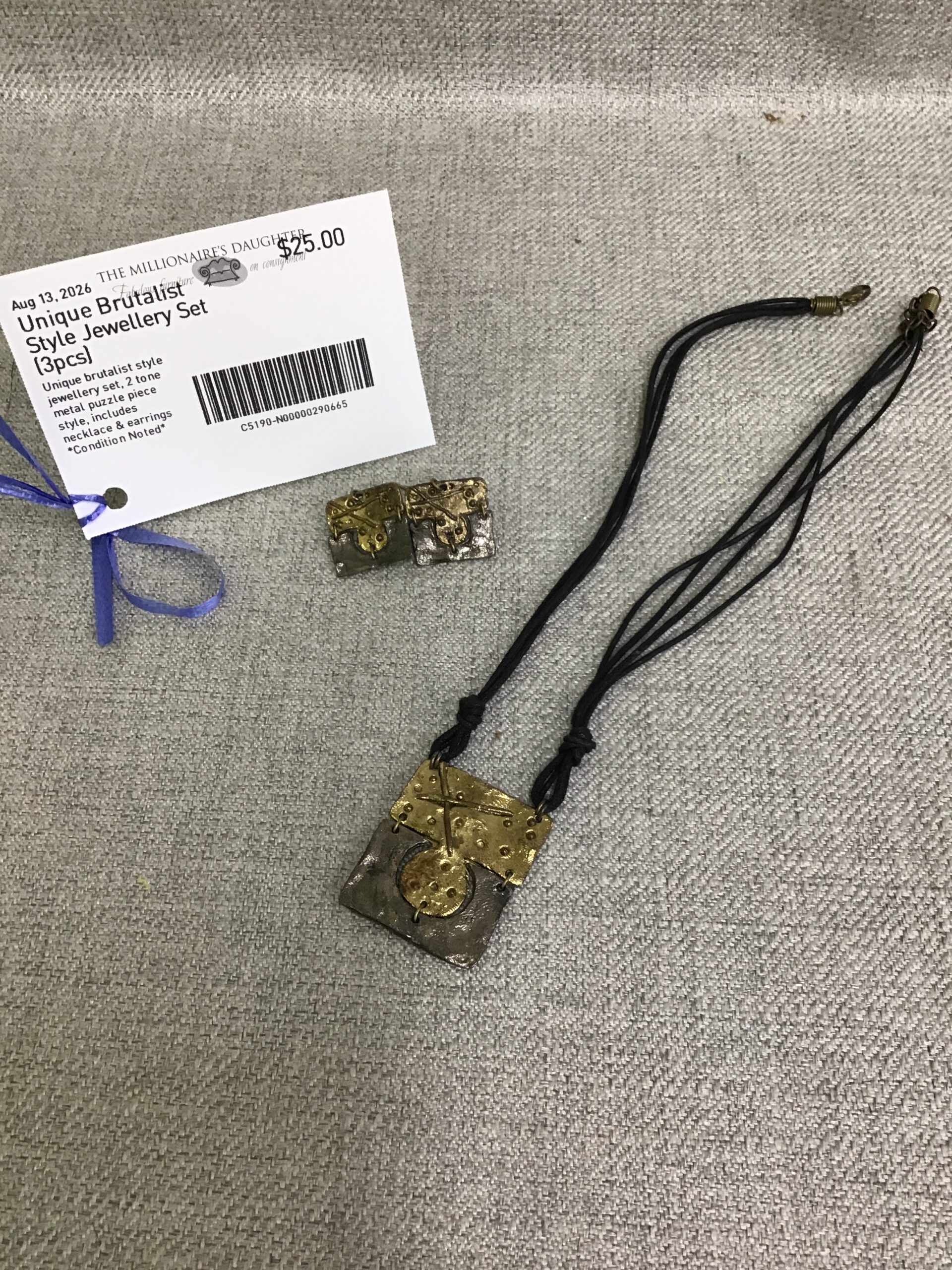 Unique Brutalist Style Jewellery Set (3pcs)