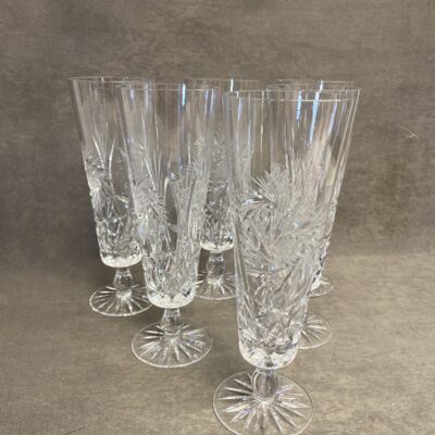 Set 6 Pinwheel Crystal Pilsner Glasses