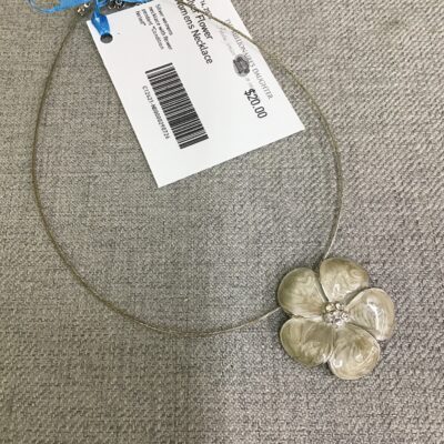 Silver Flower Womens Necklace