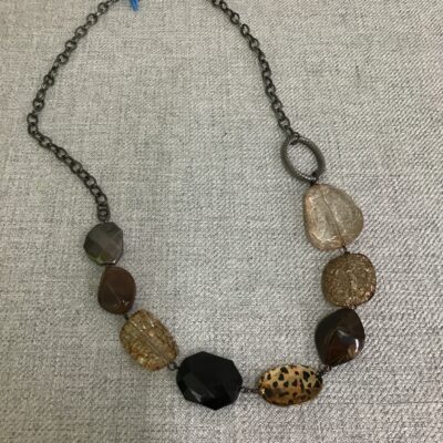 Long Acrylic Stones Womens Necklace