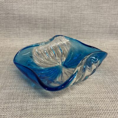 Art Glass Dish – Blue & Clear