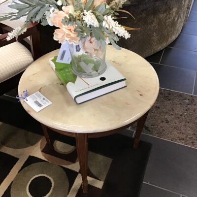 Round Marble Topped Side Table