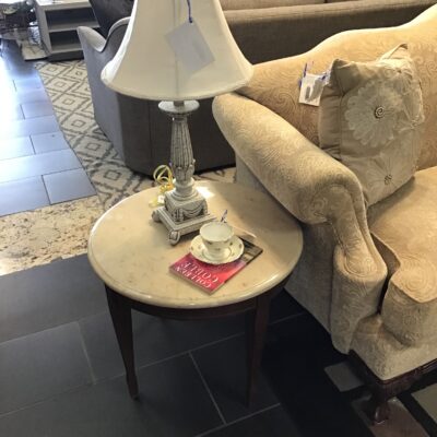 Round Marble Topped Side Table