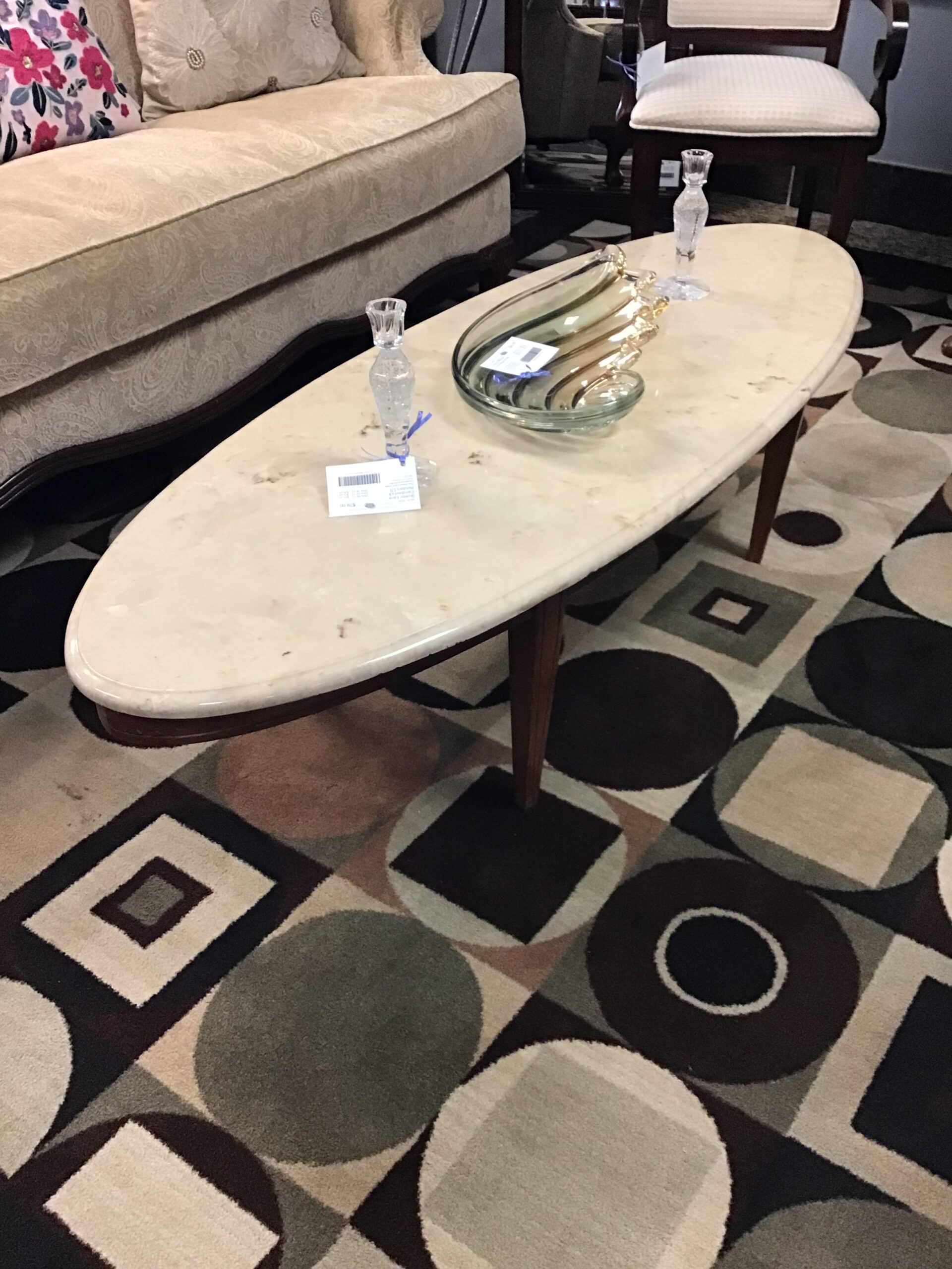 Round Marble Topped Coffee Table