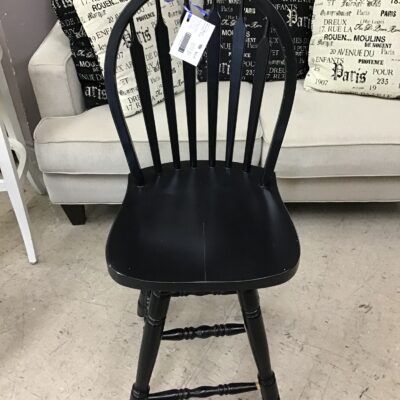 Black Wood Counter Stool
