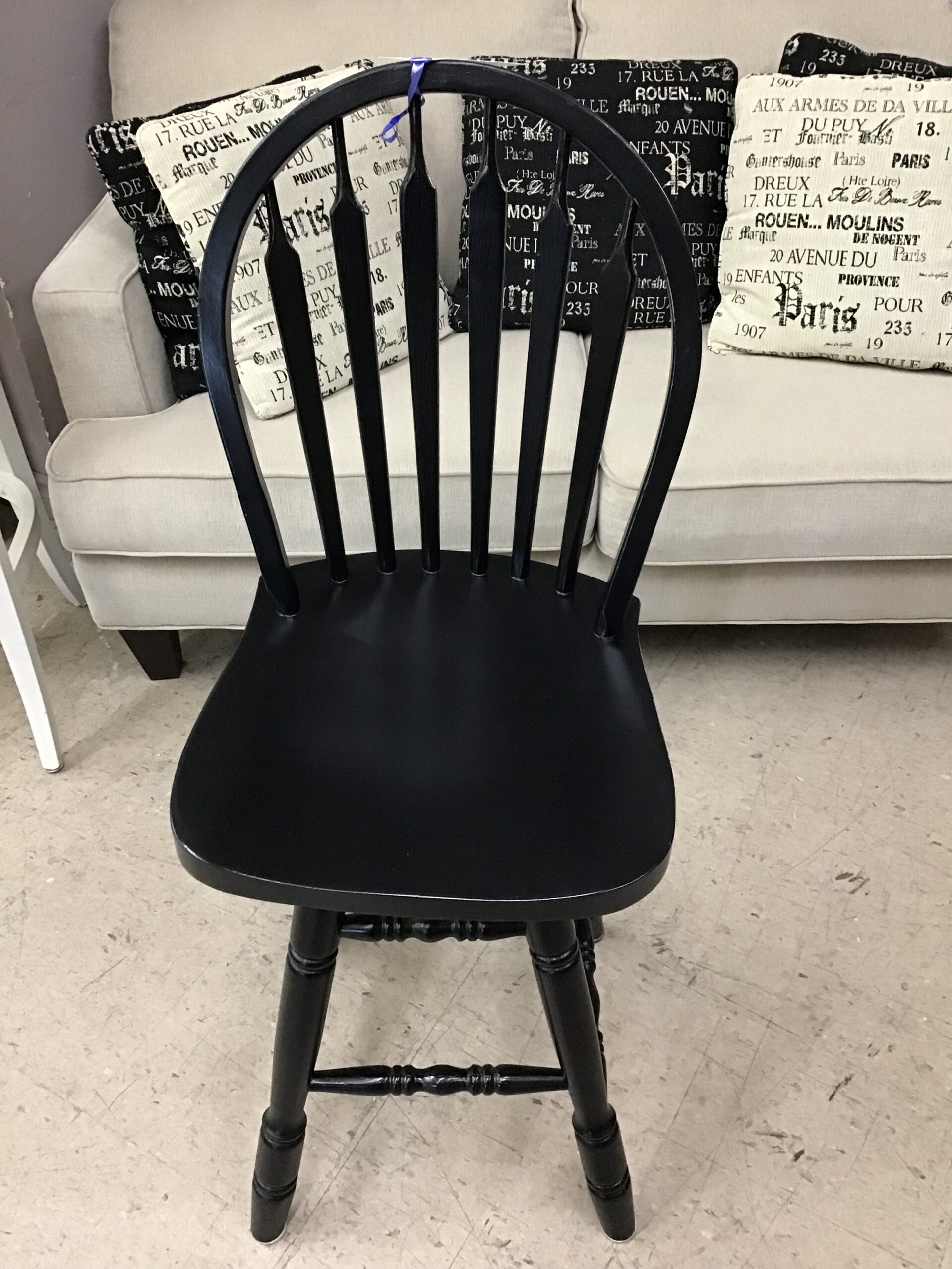 Black Wood Counter Stool