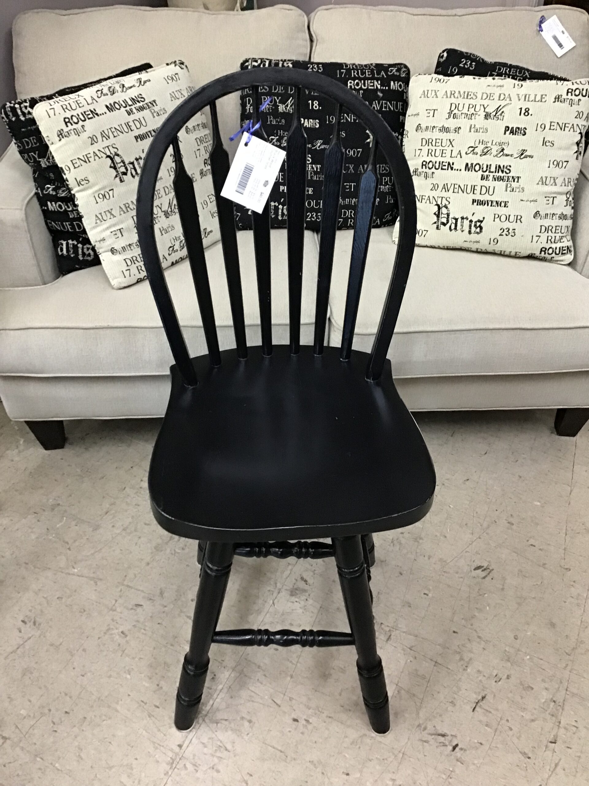 Black Wood Counter Stool