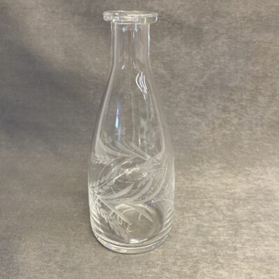 Etched Glass Bottle / Bud Vase