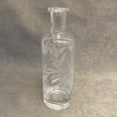 Etched Glass Bottle / Bud Vase
