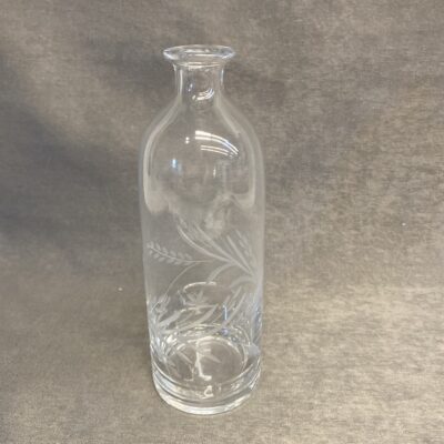 Etched Glass Bottle / Bud Vase