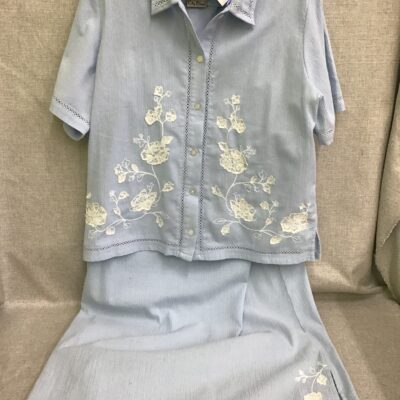 Baby Blue Button Down Top And Dress