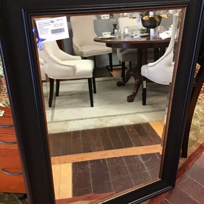 Modern Wooden Framed Beveled Mirror