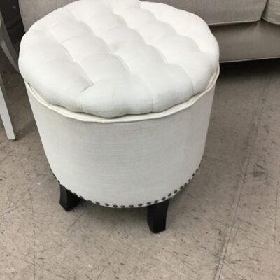 Modern Round Upholstered Storage Ottoman