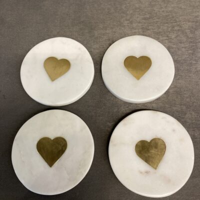 Set 4 Coasters – White Stone