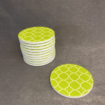 Set 11 Coasters – Green & White
