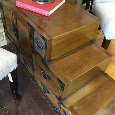 Unique! Vintage Tansu Style Step Shelf