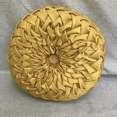 Round Gold Throw Pillow