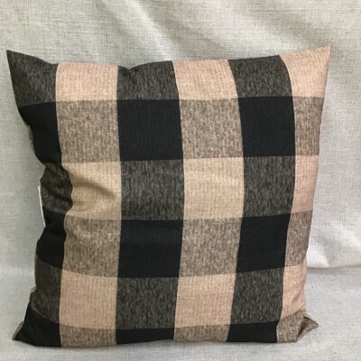 Brown & Black Plaid Throw Pillow