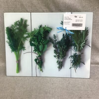 Herbs Glass Cutting Board