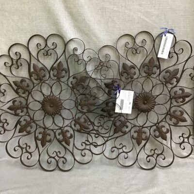 Pair Round Ornate Metal Wall Decor