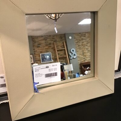 Square Leatherette Mirror