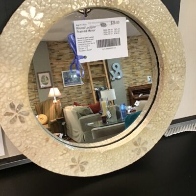 Round Lacquer Framed Mirror