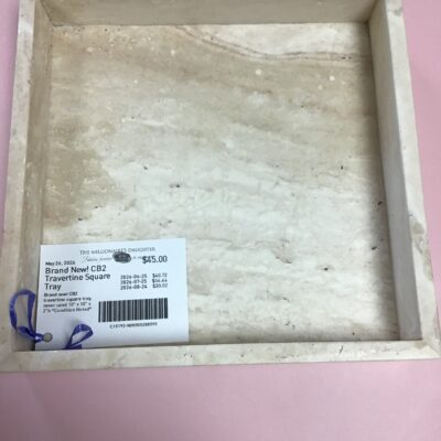 Brand New! CB2 Travertine Square Tray