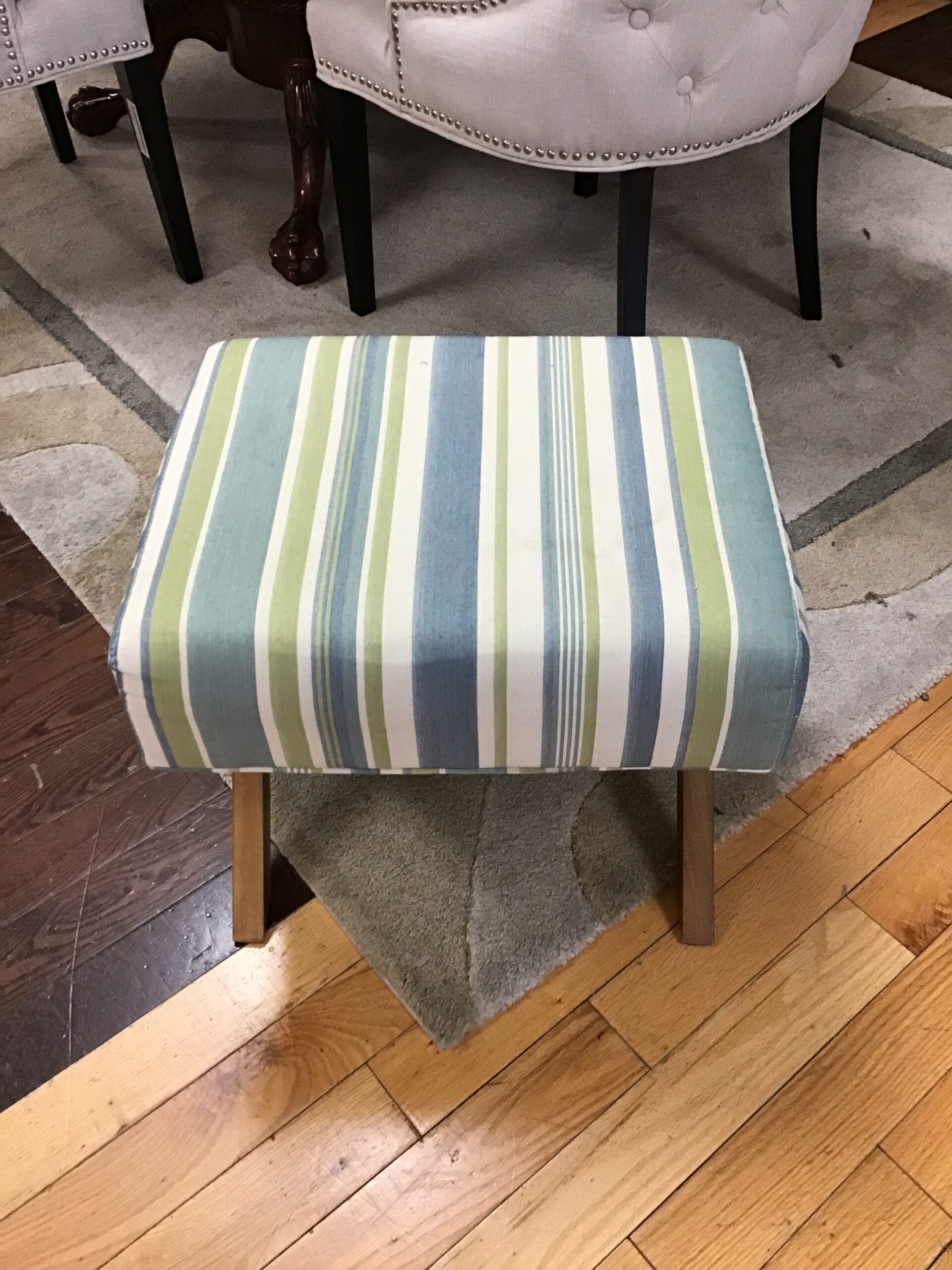 Striped Footstool