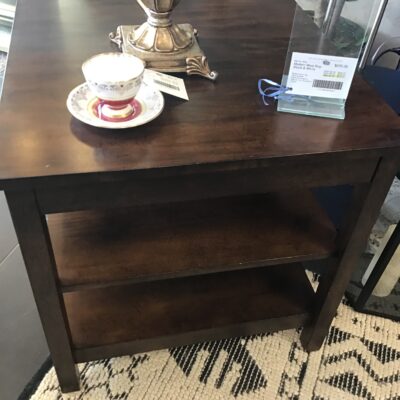 Dark Wood Square Side Table