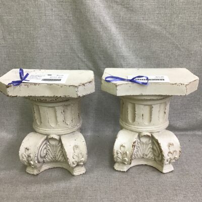 Pair Distressed Plaster Wall Sconces