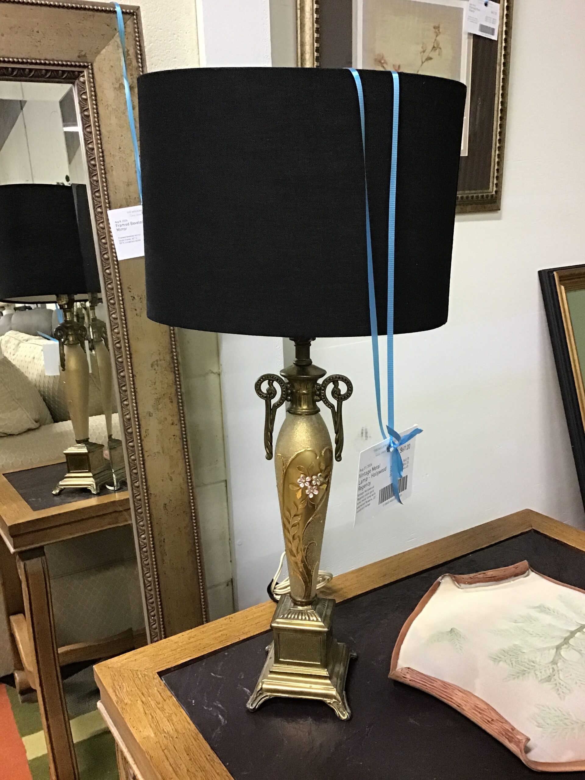 Vintage Metal Lamp – Hollywood Regency
