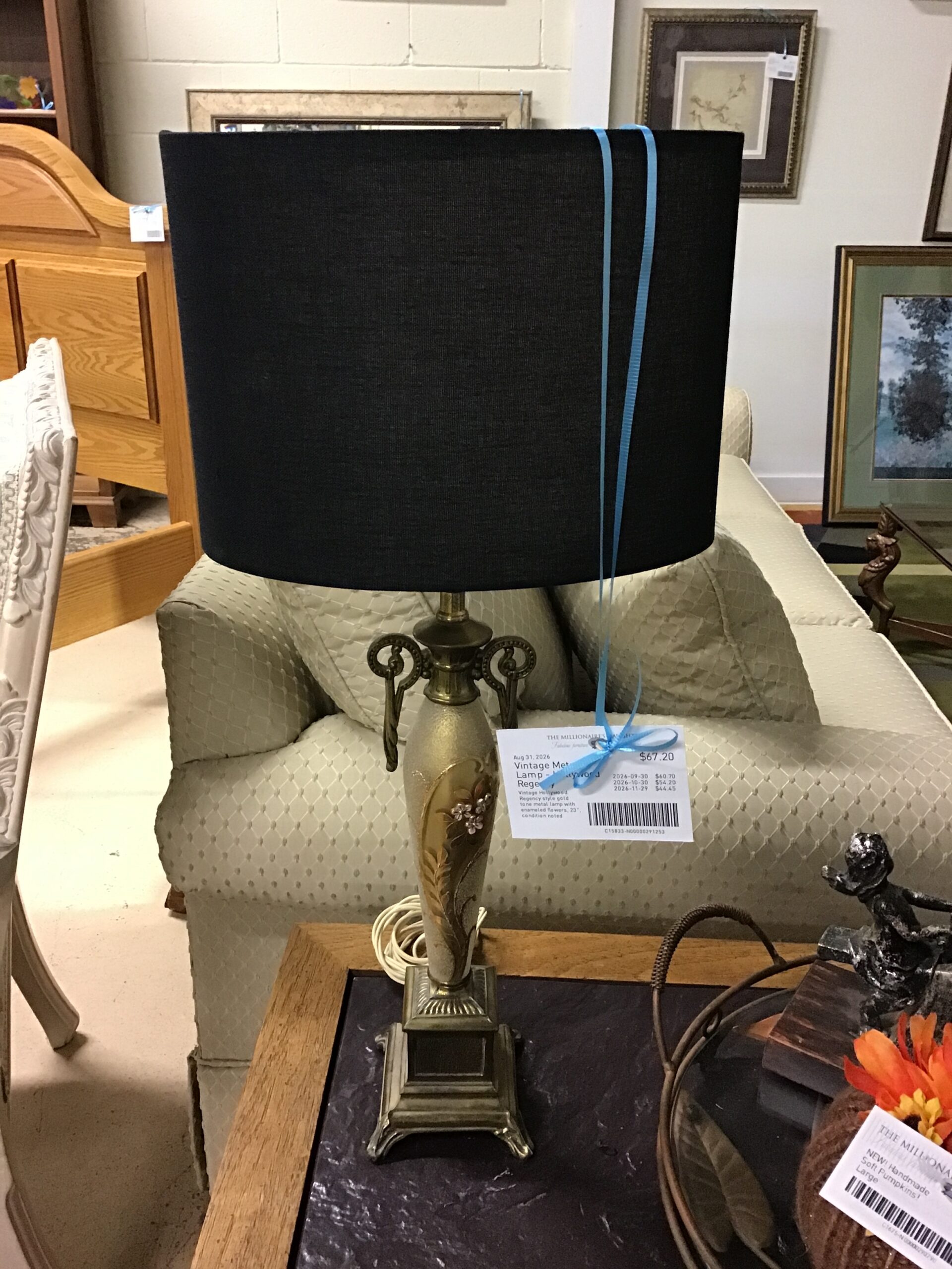 Vintage Metal Lamp – Hollywood Regency