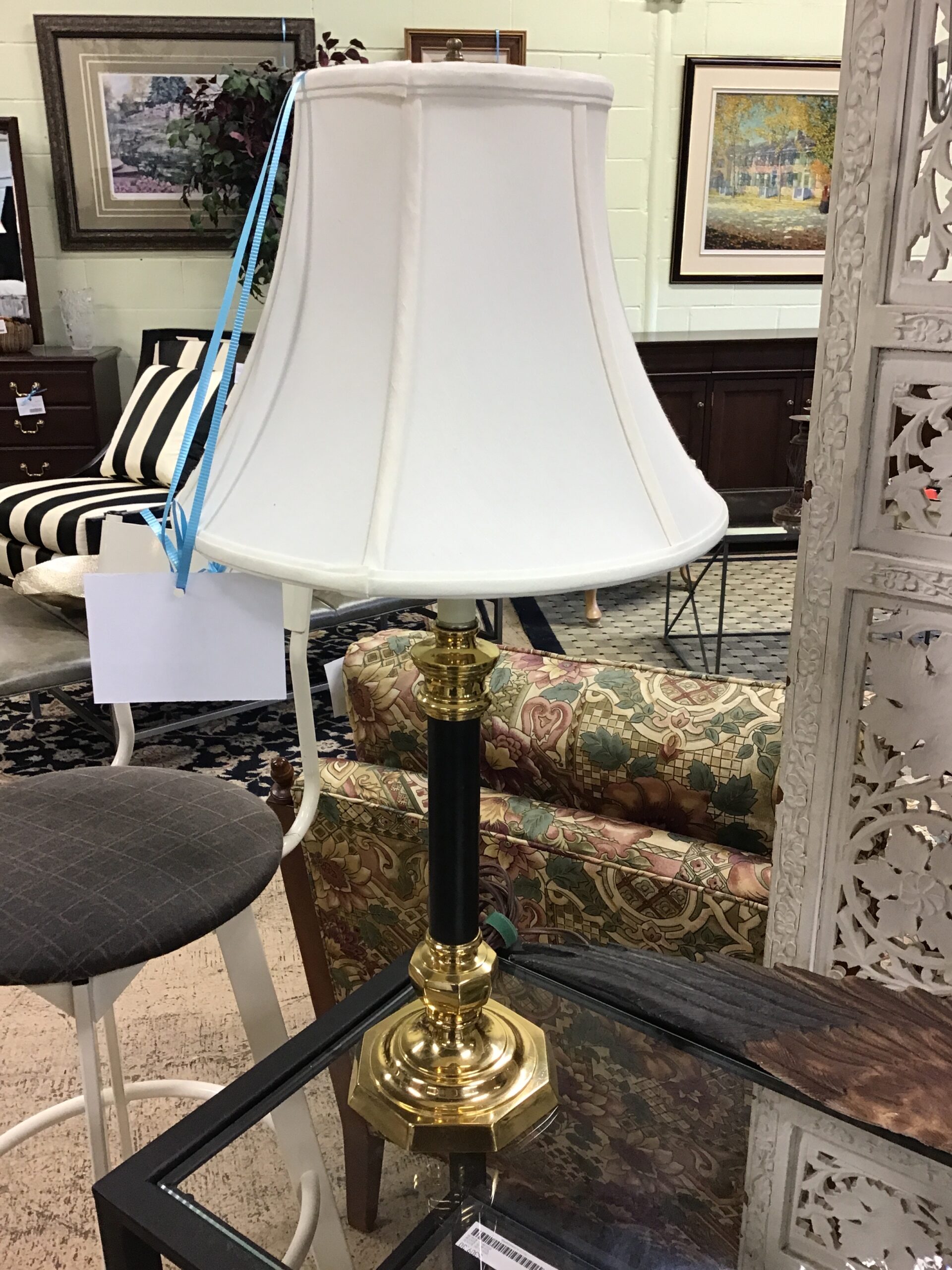 Metal Candlestick Lamp – Black
