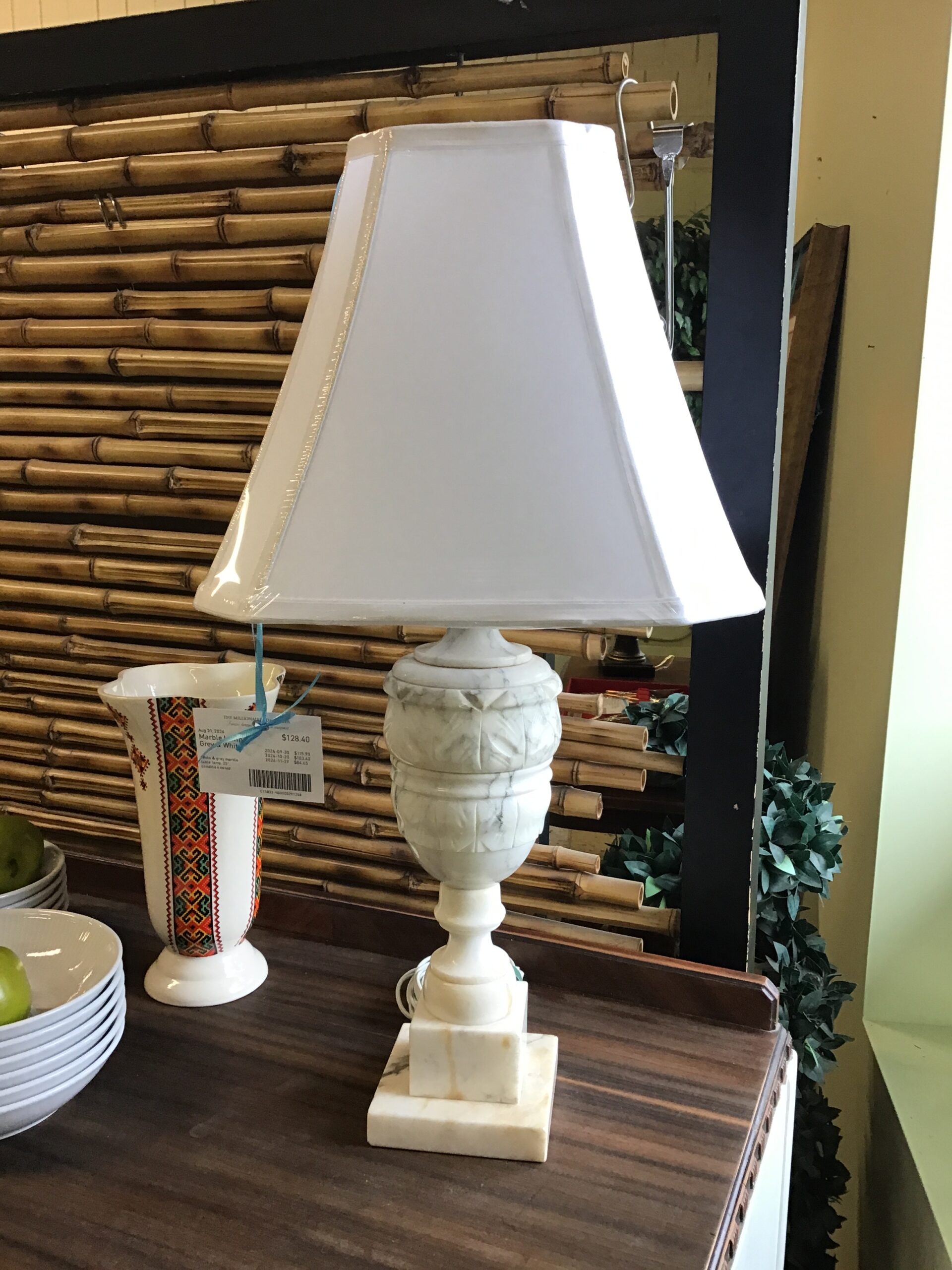 Marble Lamp – Grey & White