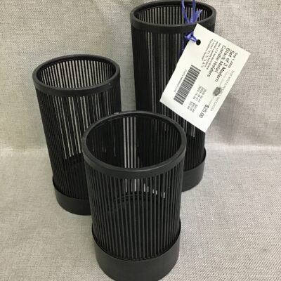 Set of 3 Modern Black Metal Candle Holders
