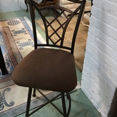 Swivel Metal Bar Stool w Backrest