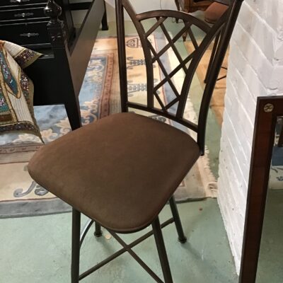 Swivel Metal Bar Stool w Backrest