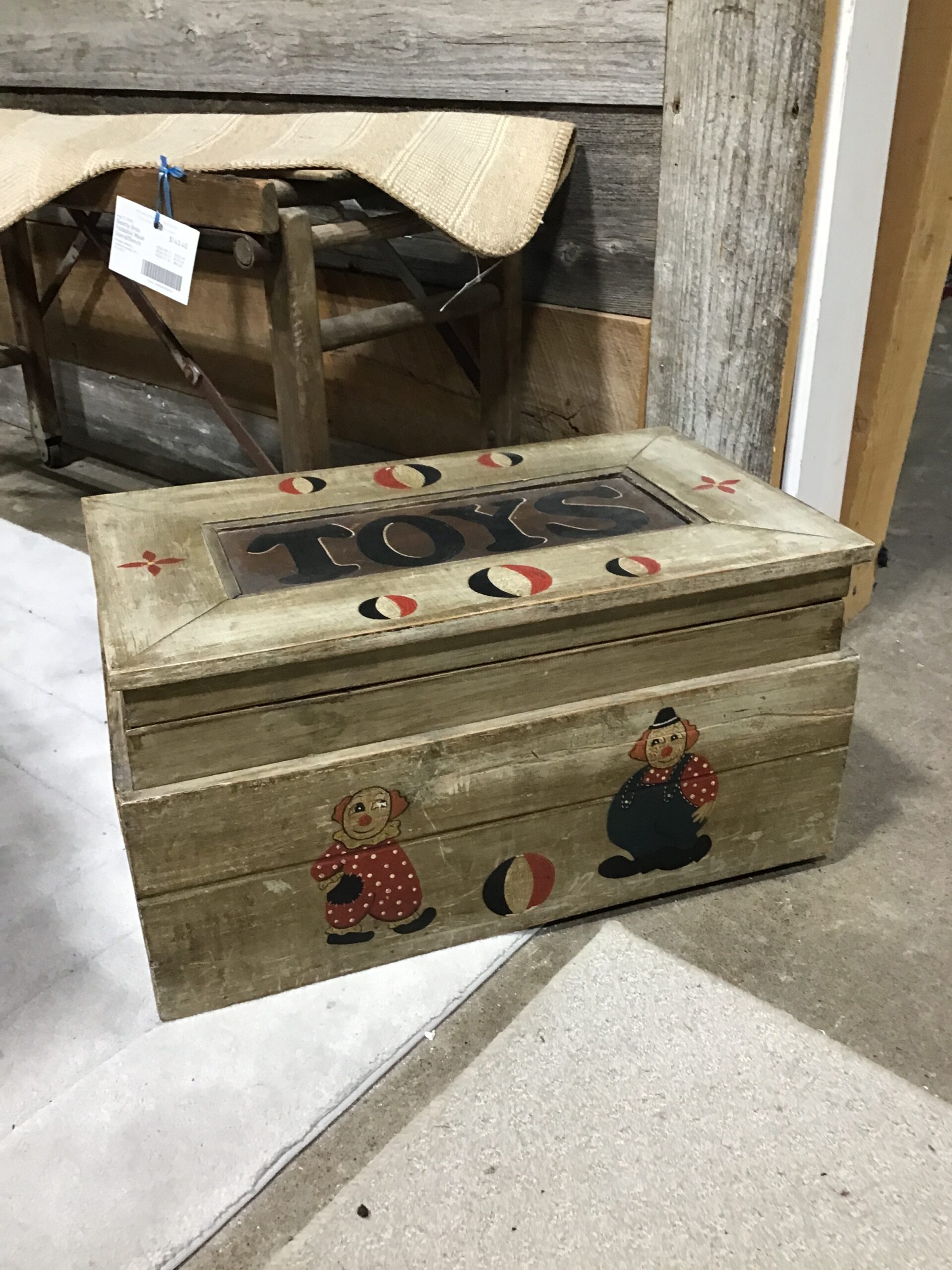 Vintage Wood Toy Box