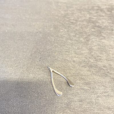 Silver Tone Metal Pendant – Wish Bone