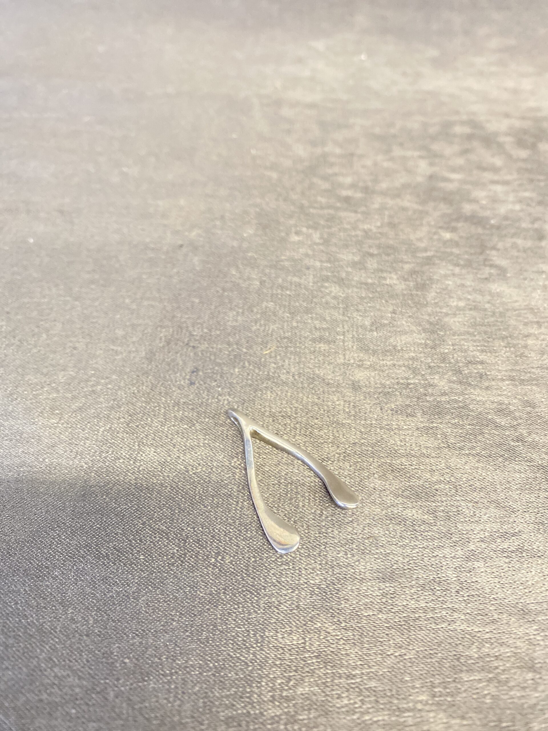 Silver Tone Metal Pendant – Wish Bone