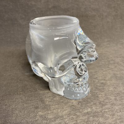 Halloween Glass Skull Tealight Holder