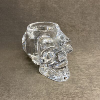 Halloween Glass Skull Tealight Holder