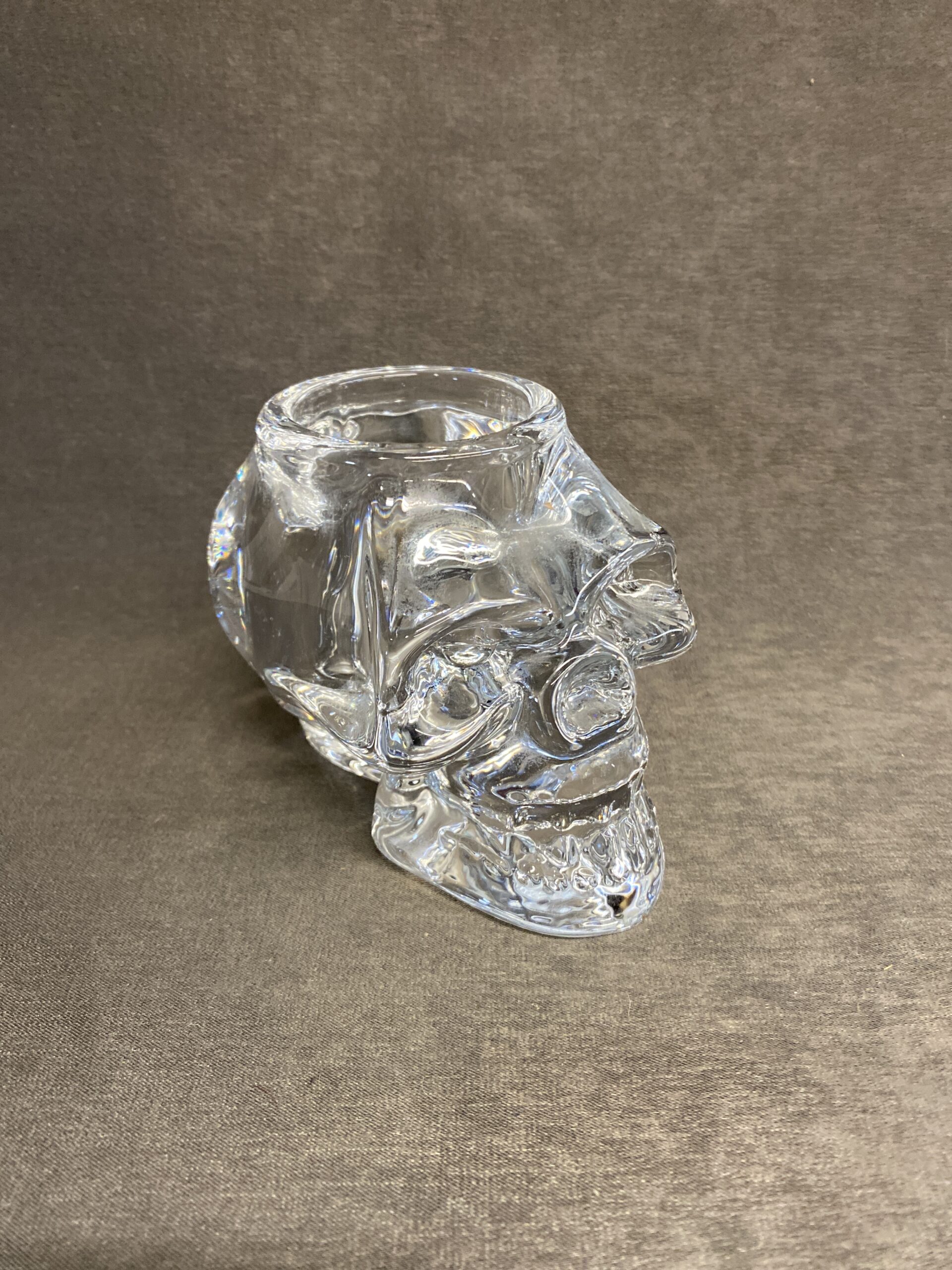 Halloween Glass Skull Tealight Holder